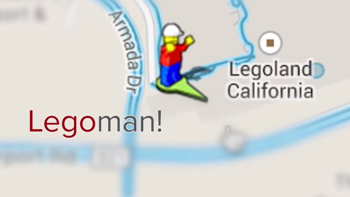 Om du går till Legoland på Google Maps, så kommer Pegman förvandlas till en Legofigur!  